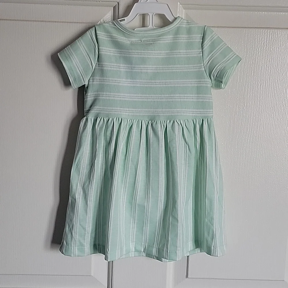 Carter's little girls dress, NWT, 18 months, mint green and white striped.